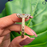 Pear Vivid Pink andDiamond Halo ring