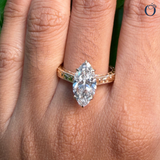 Pear Vivid Pink andDiamond Halo ring